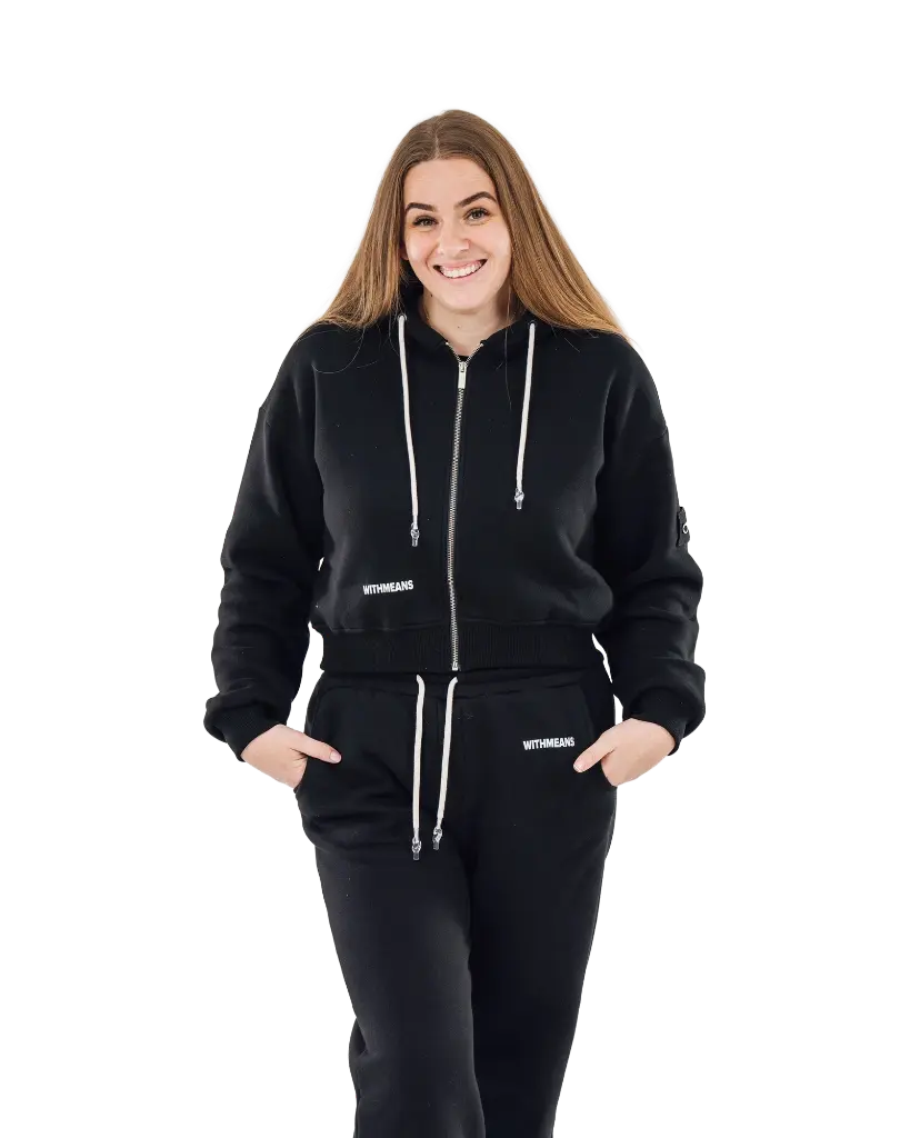 Withmeans Cozy Cropped Zip Hoodie
