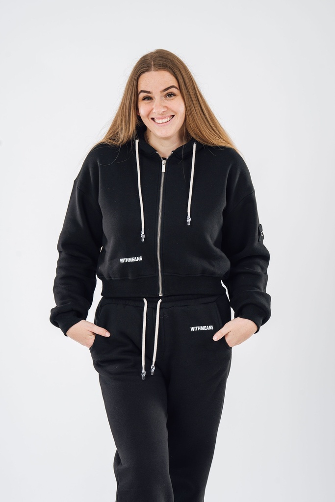 Withmeans Cozy Cropped Zip Hoodie