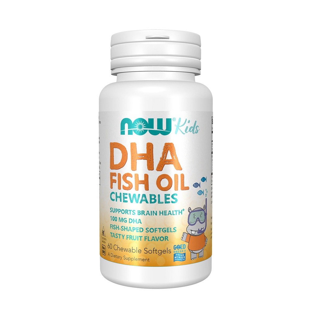 NOW DHA Kids Fish Oil Chewables, 100mg