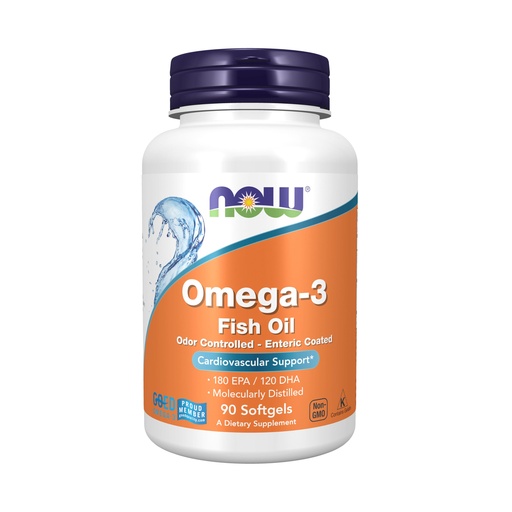 NOW Omega-3 Fish Oil, Molecularly Distilled Softgels